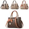 Butterfly Bow Handbag 2023 New Retro Plaid Middle-aged Women's Bag Color-blocking Shoulder Bag Charming
