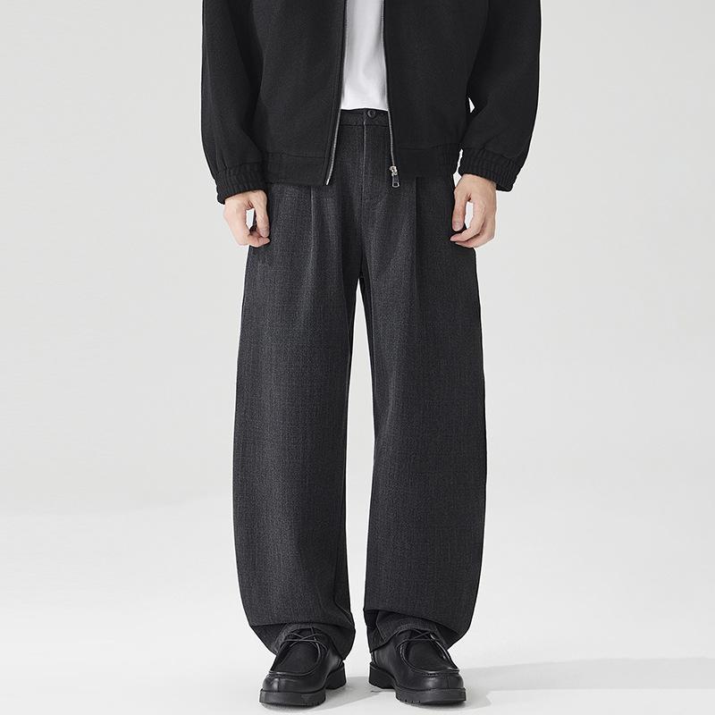Old money drape trousers men's autumn new loose straight elastic versatile scimitar casual pants wholesale