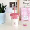 Large Capacity Summer Straw Cup for Girls - Perfect for Home, Travel, Milk Tea, Coffee, and Cold Drinks.