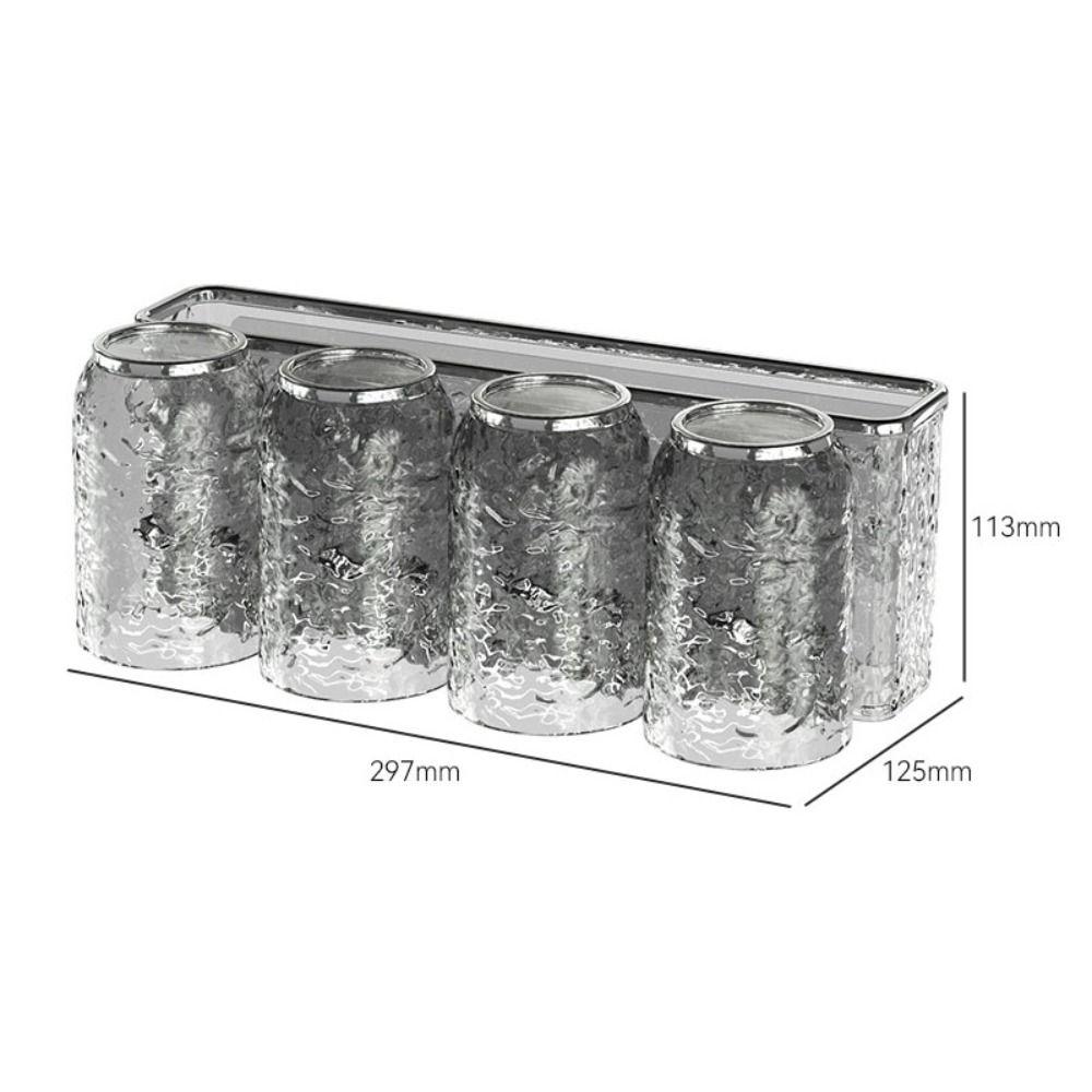 

Держатель для зубной щетки Water Ripples PET+ABS Зубная паста Зубная чашка Light Luxury Wash Cup Set Ванная комната Grey-Four Cups