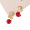 2026 New Year Red Cubic Zirconia Star Earrings: Women's Light Luxury, High-End, Unique, Versatile, Beautiful Studs