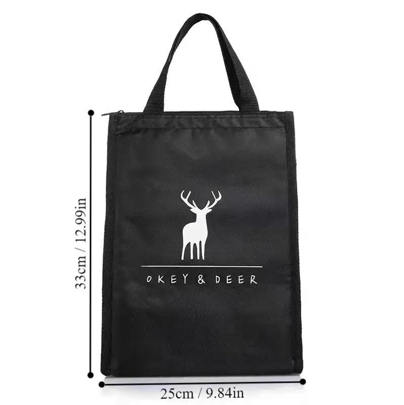 

1pc Thickened Waterproof And Insulated Bag Oxford Cloth Bento Bag Insulated Refrigerated Work Handbag Portable Insulation Bag