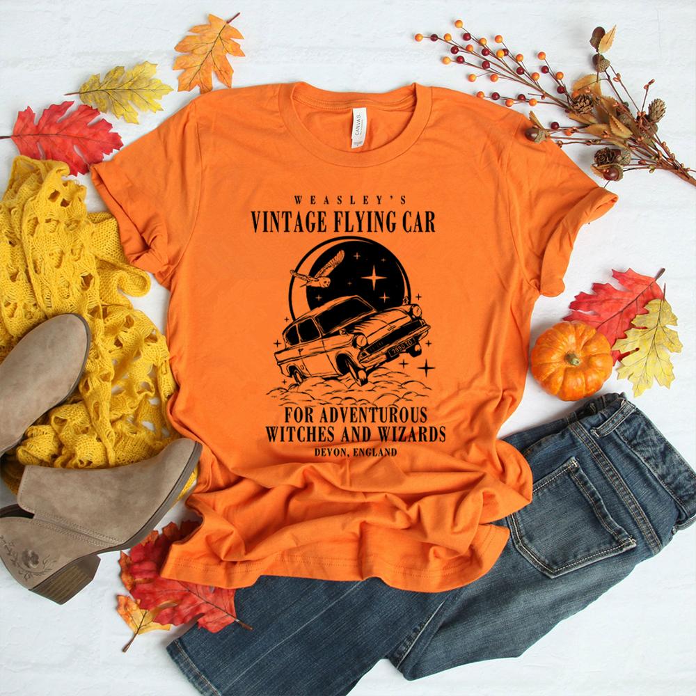 Vintage Fiying Car T Shirts Universal Shirt Unisex Harajuku Vintage Aesthetic ShortSleeve TShirts Oversized Streetwear Couples