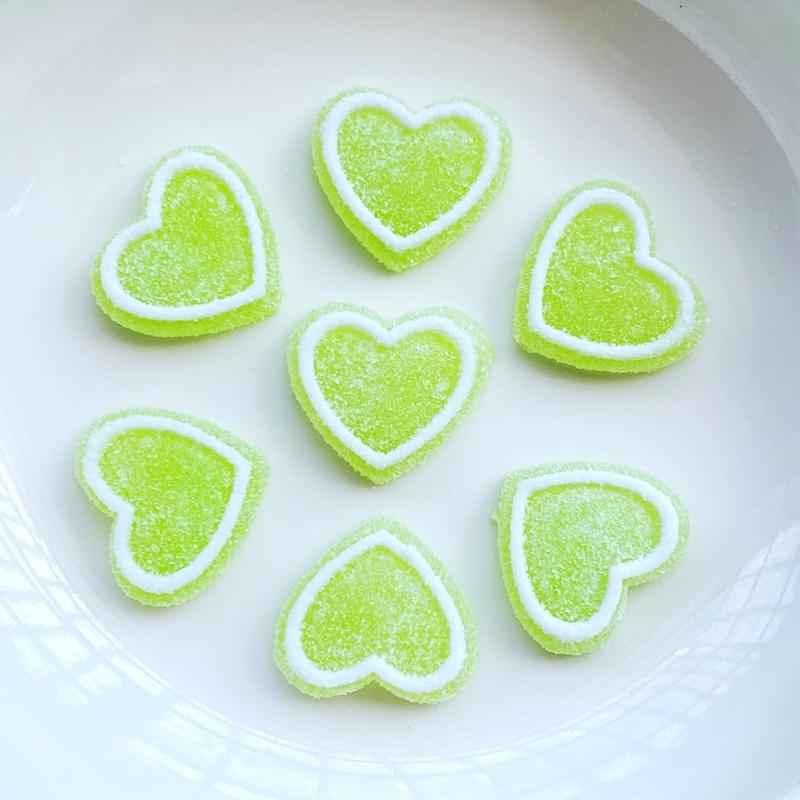 20Pcs New Cute Simulated Heart-shaped Fudge Flat Back Resin Cabochons Scrapbooking DIY Jewelry Craft Decoration Accessorie