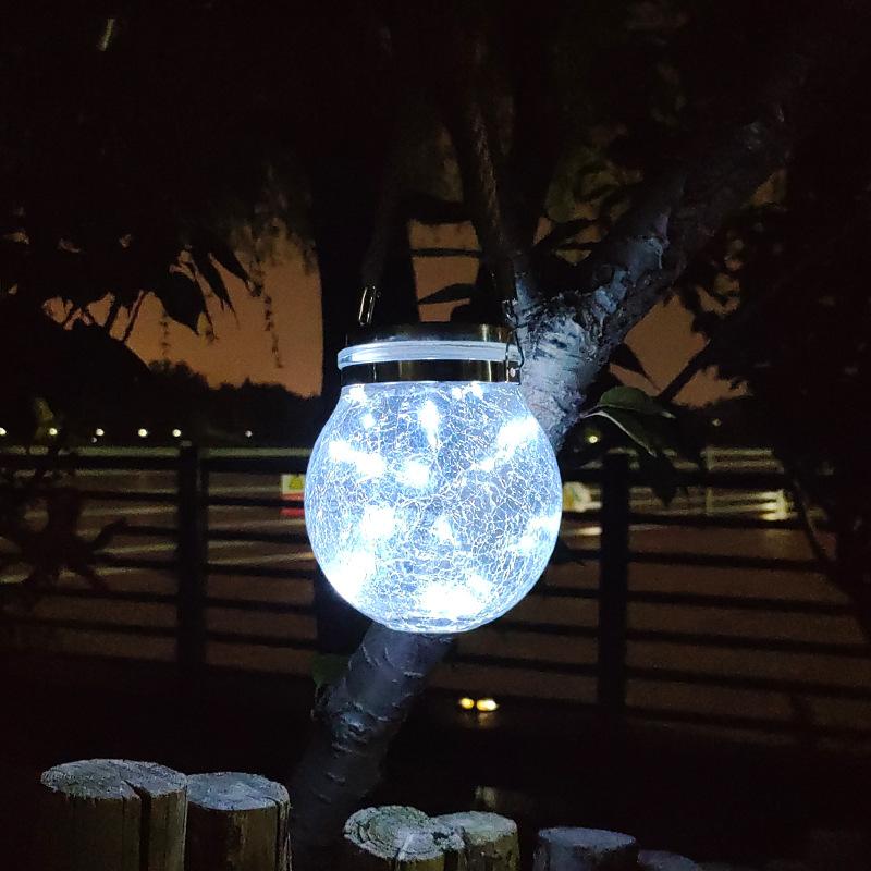 

1pc Outdoor solar cracked glass ing light landscape garden Cracked light waterproof nightlight villa atmosphere lighting 600mah battery