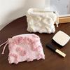 Cute Sweet Lambswool Love Heart Cosmetic Bag Large Capacity Travel Portable Girl Makeup Storage Bag Toiletry Bag Clutch Bag Gift