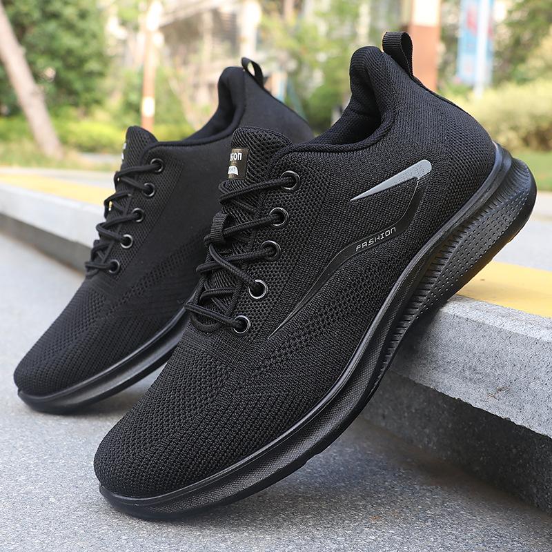Létající tkané pánské boty jaro hs pánské ležérní boty polyuretanové prodyšné síťované tenisky pánské