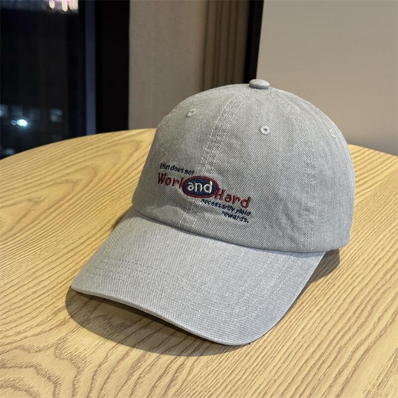 Korean-style High-quality College-style Lettered Soft-top Baseball Cap for Men and Women, Suitable for Large Head Sizes, Street Fashion, Student Sun
