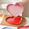 Rainbow Gradient Heart Shaped Dish Fashionable Western Dinnerware Fruit Salad Plate Ceramic Handmade  Style