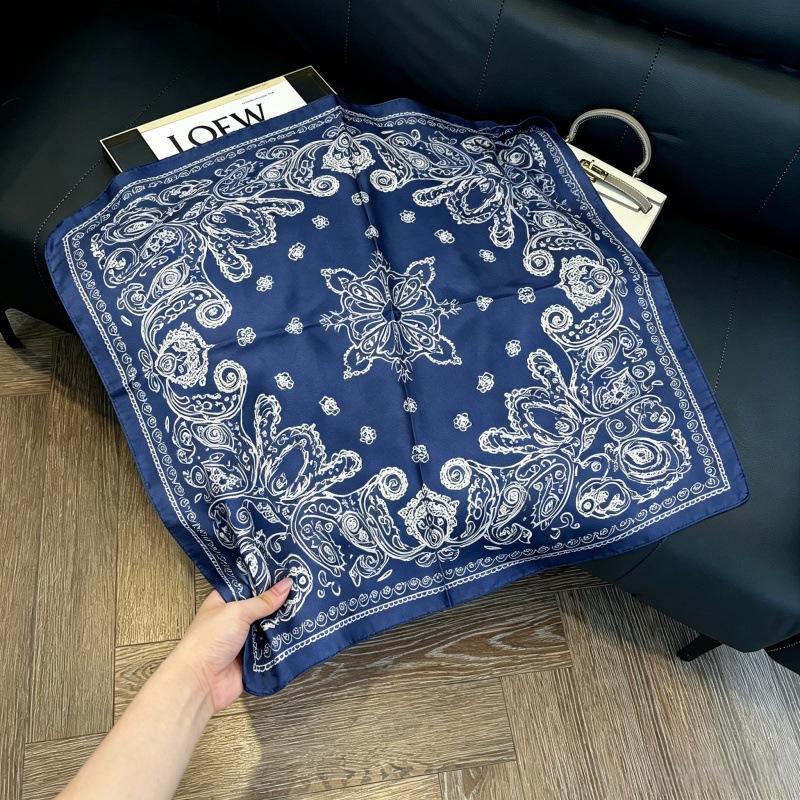 European and American style scarf square scarf imitation silk 71cm retro cashew print literary headband suit with decorative scarf