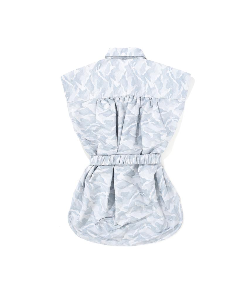 Wordog Camouflage Shirt Dress Pastel Blue