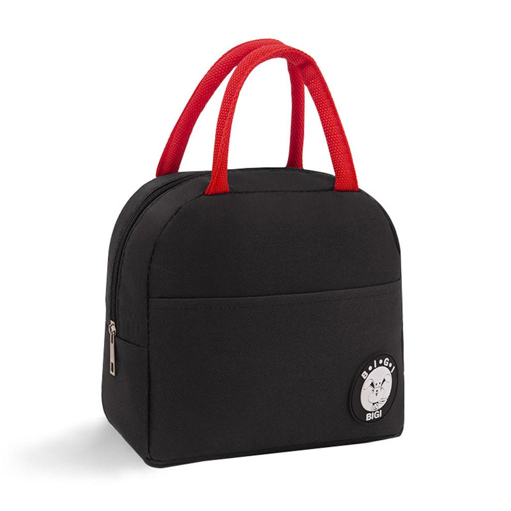 

Модный портативный чехол с мультяшным принтом, термосумка для холодного обеда, сумка Bento чёрный