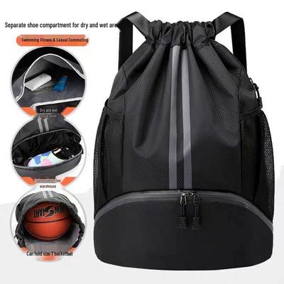 Water-Resistant Drawstring Backpack for Sports: Ideal for Swimming, Basketball, Football, Shoes, School, and Gym Use