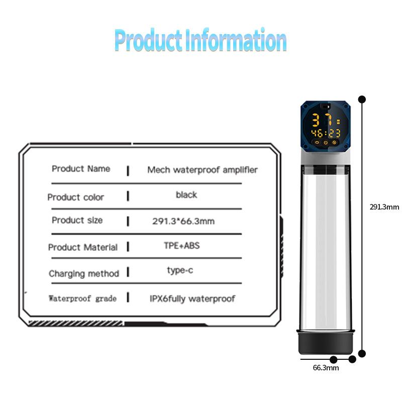 LCD Electric Penis Pump Male Masturbator - Extend Enlargement Trainer Cup Dick Pump - Sex Toy for Men
