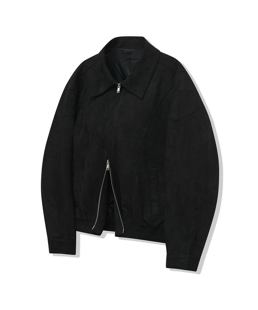 Standarderror 87-Stan061 Layer Line Suede Blouson Jacket Black