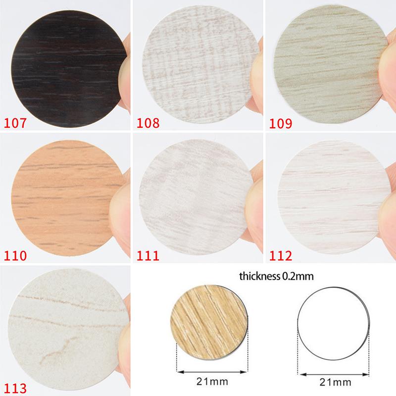 54 peças/Folha Tampas de Parafuso Adesivos Adesivo de Furo Filmes Decorativos Autoadesivos À Prova de Pó PVC Madeira Móveis Redondo
