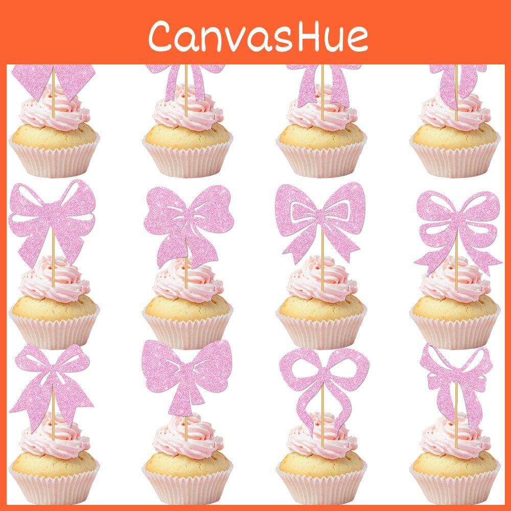 Baby Shower Party Decorations With Gold Glitter Bows And Flags For Celebration Events