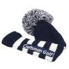 Craftsman Golf Fairway Wood Single Number Knit Club Cover, #F (3, 4, 5, 7, X) Pom-Pom Headcover, Navy/White