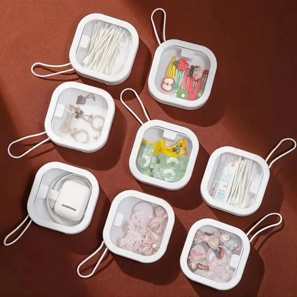 1-Pack Portable Press-Out Multi-Functional Storage Box Creative Desktop Organizer for Pocket Trinkets Stationery Jewelry