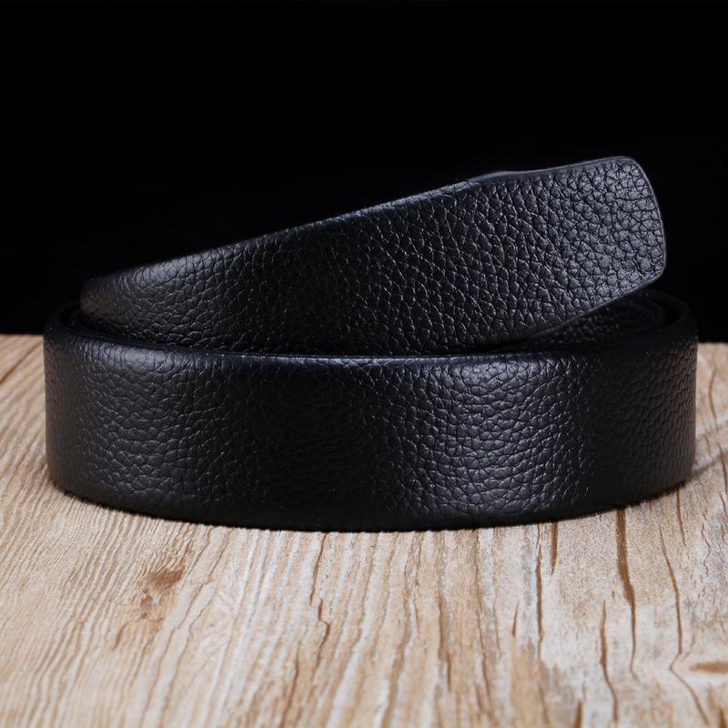 Men's High-Quality Korean Style Lychee Grain Leather Automatic Buckle Belt
