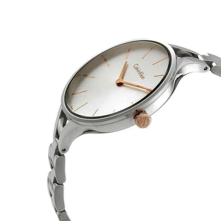 Calvin Klein Hodinky s křemenným strojkem 36 mm Bílý ciferník Dámské hodinky Stříbrné K7E23B46