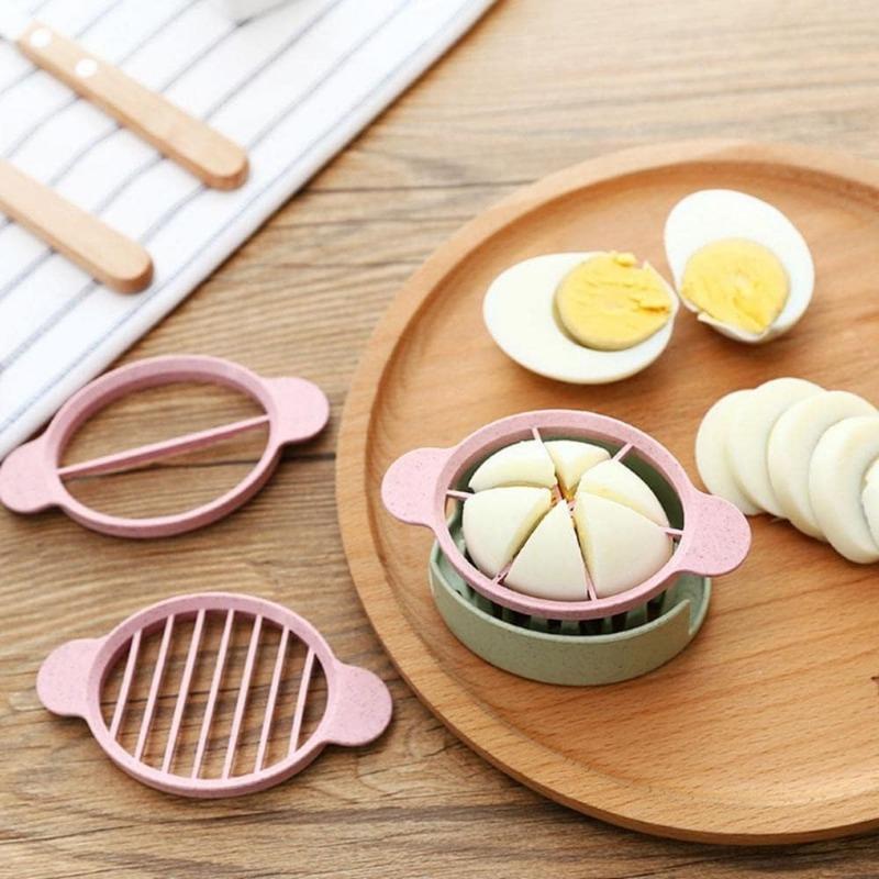 Affetta uova per uova sode Tagliauova Utensili Uova 3in1 Uova in salamoia Tritauova Taglio Cucina Cottura Stampo Utensili Gadget Affettatore Divisore(rosa)