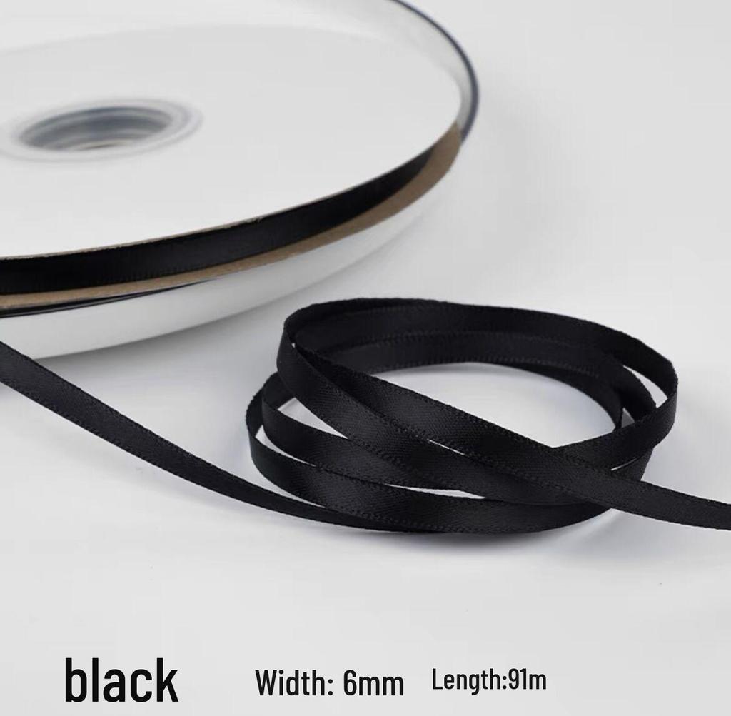 "0.6cm-1cm Polyester Ribbon for DIY Bows, Bouquets, and Gift Boxes"