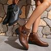 Fashion Fashion Rivet Motorcycle Boots for Women Retro Pointed Toe Thick Heeled Black Ankle Boots Woman Autumn Winter PU Leather Booties