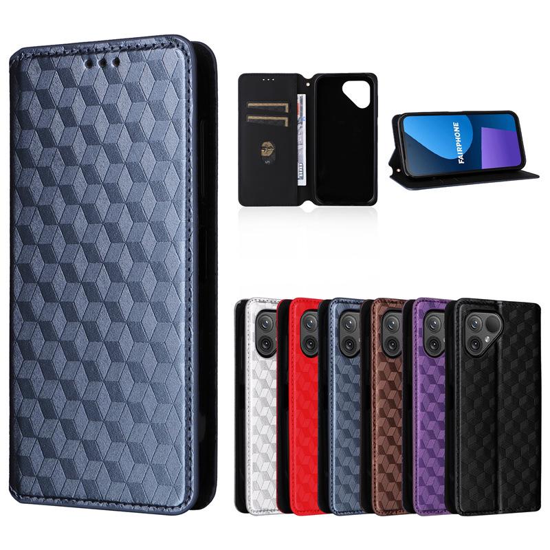 Fairphone 6/5 Leder Magnetisches Flipcase mit Kartenfach und 3D-Textur