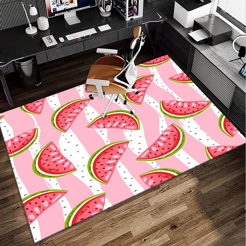 Watermelon Slice Pattern Office Rug Chair Mat, Entryway Carpet, Suitable for Front Door, Bedroom, Living Room, Desk, Holiday Gift