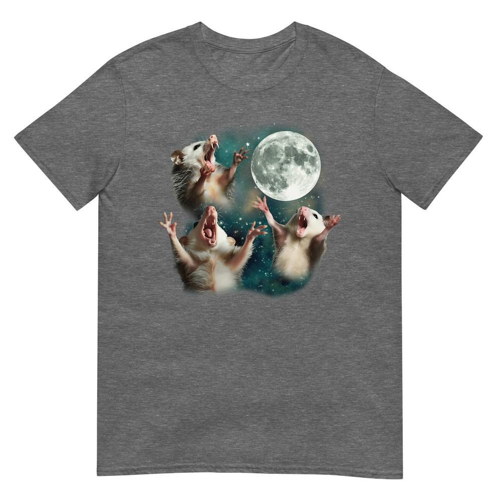 Three Possum Moon 3 Opossum Funny Weird Cursed Meme Tshirt