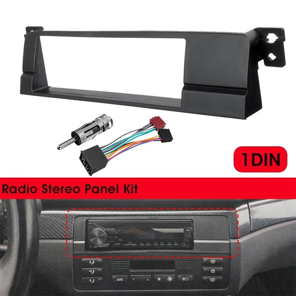 1 Din Radio Fascia Adaptor Panel W/Wiring Harness For BMW 3 Series E46 1998-2005 Audio Fitting Adaptor Dash Trim
