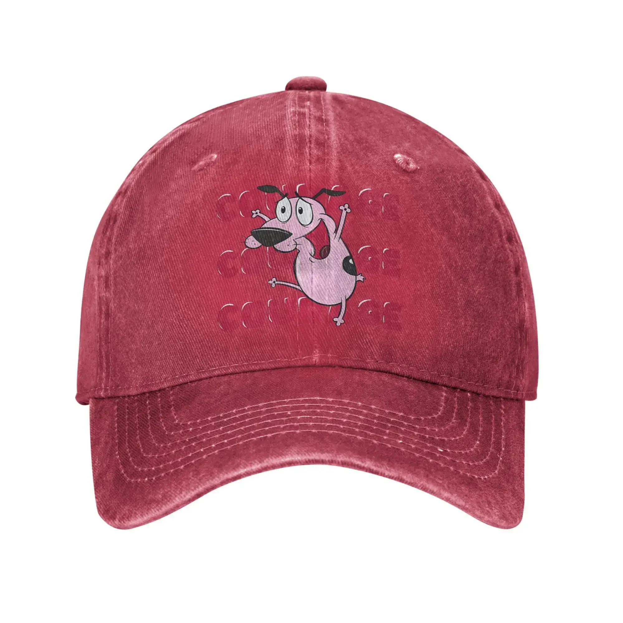 Summer Courages Cowardly Dog Baseball Cap Sun Courage Dropshipping Washed Trucker Hat Unisex Women Classic Fishing Snapback Cap One Size