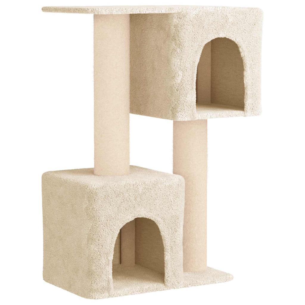 Cat Tree with Sisal Scratching Posts Cream 114 Cm