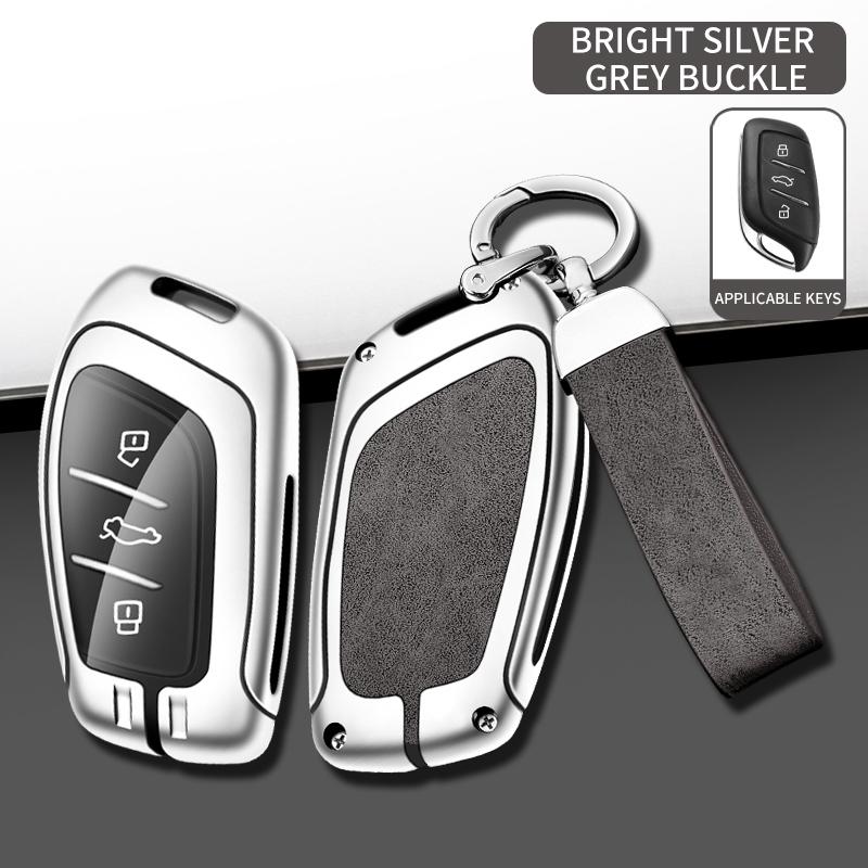 Leather Car Metal Key Case Cover For MG 4 2023 Mg4 Ev MG HS GT ZS EV ZX MG5 MG6 for Roewe RX3 RX5 RX8 ERX5 I6 I5
