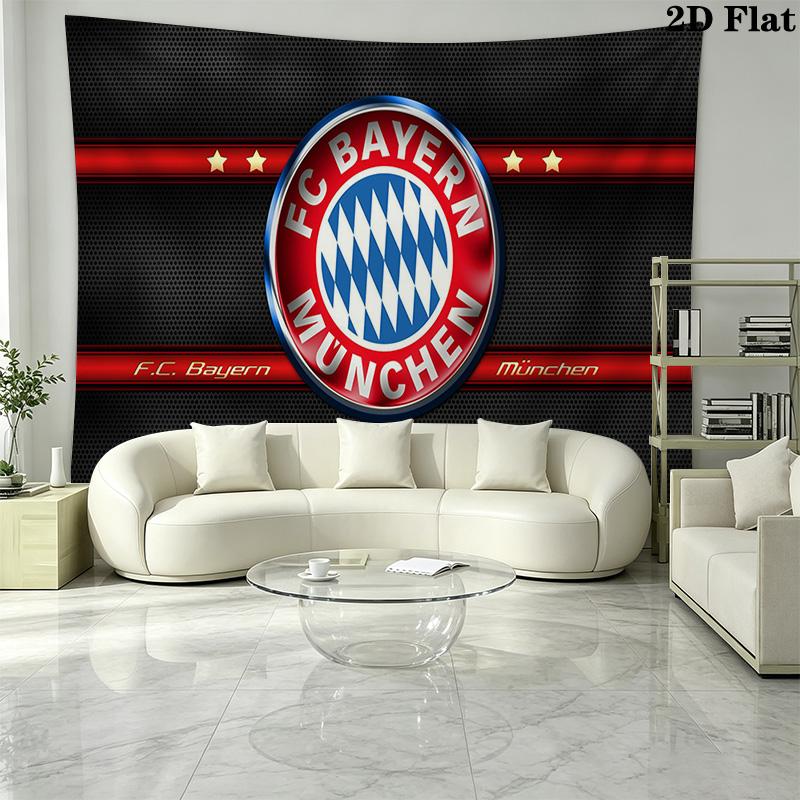 FC Bayern Munich Logo Wall Tapestry Aesthetic Wall Hanging Printed Fabric Blanket Decorative Tapestries for Bedroom Living Room Home Decor