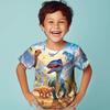 Christmas Boys 3D Dinosaur Tee Shirts Short Sleeve 3D Print Summer Spring Active Sports Fashion Kids 3-12