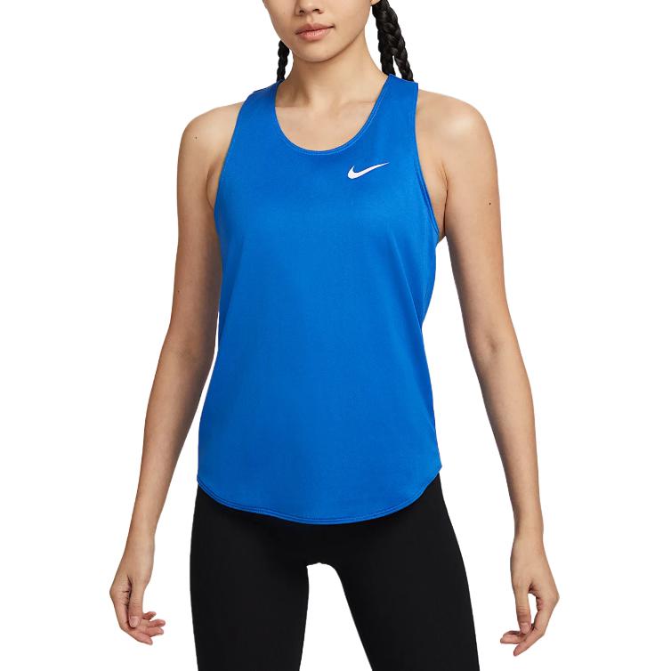 

Nike Dri-Fit Fast Lightweight Soft Stylish Solid Color Tank Top Women Tops Blue IB8751-450 L