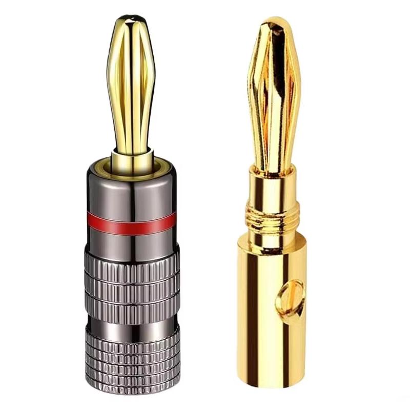 HiFi Banana Plug Connectors Gold Plated OFC Material Speaker Terminal Adapters for Professional Studio Audio Equipment