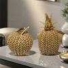 Żywiczna Figurka Dekoracyjna Ananas Styl Pleciony Ozdoba na Stół Domowy Dekoracja Świąteczna