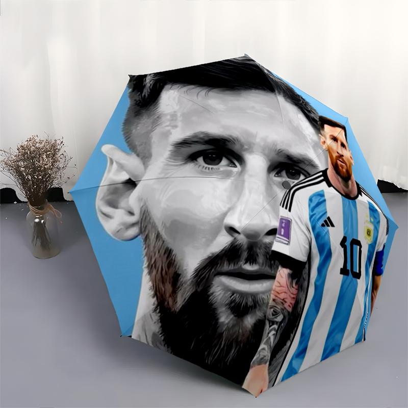 Lionel Messi Argentina Legend Folding Umbrella Suitable For All Seasons 8 Paraphenoid Bones Outdoor Sun Umbrella Light