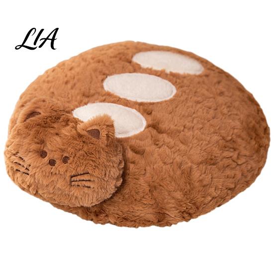Animal Design Floor Cushion Plush Seat Cushion, Sheep Cat Mouse Round Chair Pad, Memory Skin Friendly Fabric Foam Pillow Sitting for Home Living Room
