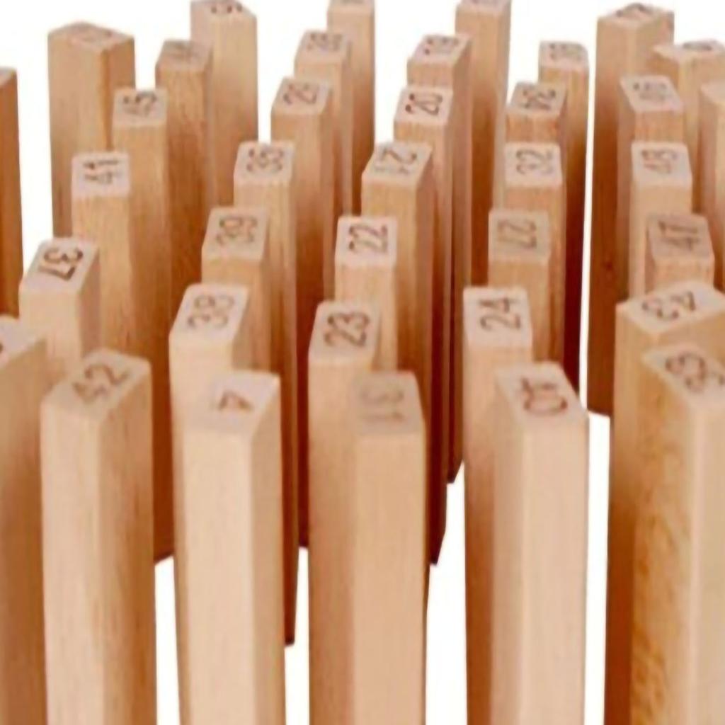 48pcs Wooden Stacking Board Games Stamped Numbers Puzzle Games for Kids Boys Girls Indoor Home