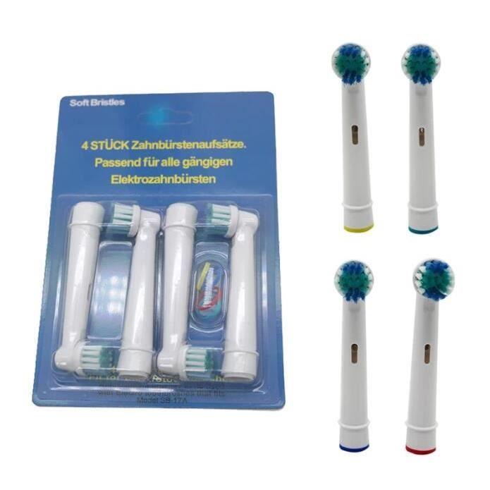 Tête de brosse à dents - ECELEN - Vbatty - 4 pièces - Poils souples - Mixte