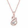 Korean-style Fashion Women's Crystal Silver-plated Necklace, Short Style with Swan Pendant, Valentine's Day Gift for Girlfriend