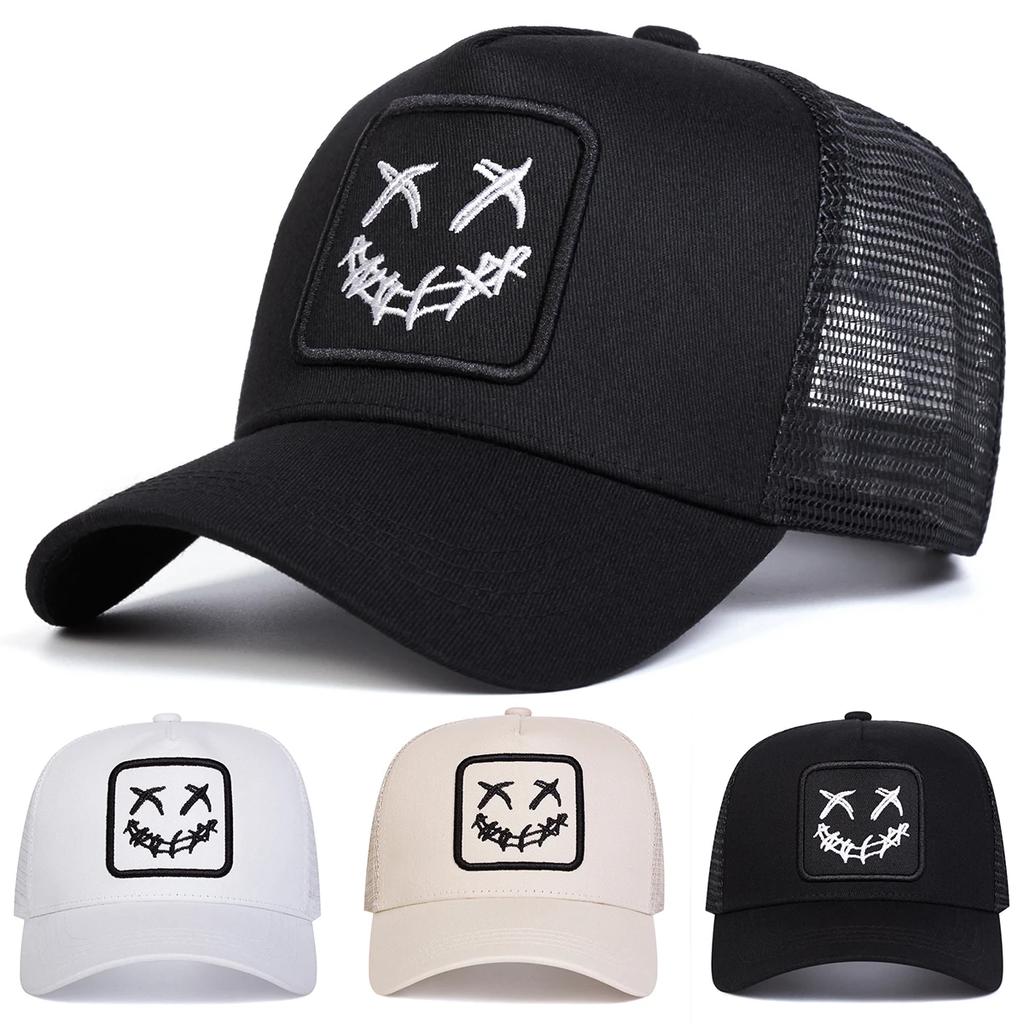 Net Baseball Stitching Embroidered Face Smiling Xx Neutral Gender Women Men For Caps Spring And Summer Outdoor Adjustable Casual Hats Sunscreen