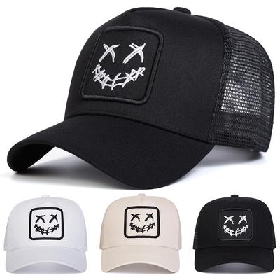 Unisex Xx Smiling Face Embroidery Baseball Net Caps Spring And Summer Outdoor Adjustable Casual Hats Sunscreen Hat Sports Cap