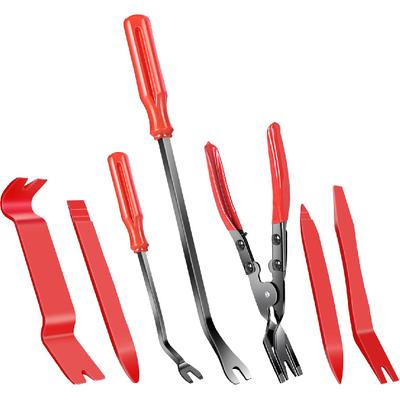 7 Pcs Auto Trim Removal Tool With Plastic Pry Tool, Automotive Car Trim Rivet Clip Removal Tool For Door Panel Dashboard Body, Auto Upholstery Car