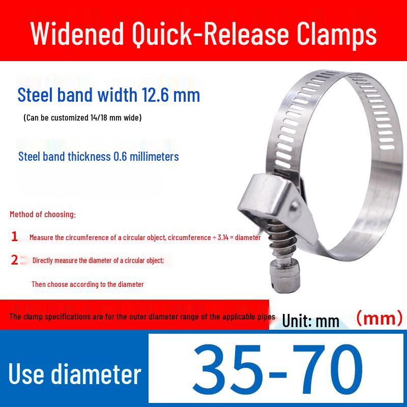 Expanded German-Style Quick-Release 304 Stainless Steel Hose Clamp