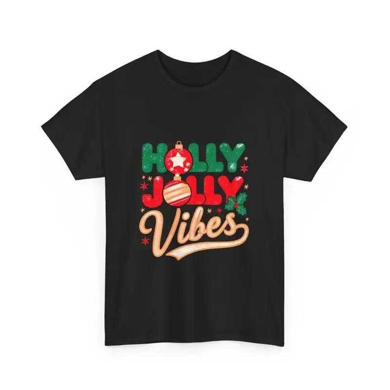 

Festive Christmas T Shirt Holiday Holly Jolly Vibes Xmas 5XL різнокольоровий
